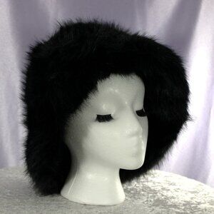 Natasha Accessories Black Faux Fur Winter Hat New With Tags
